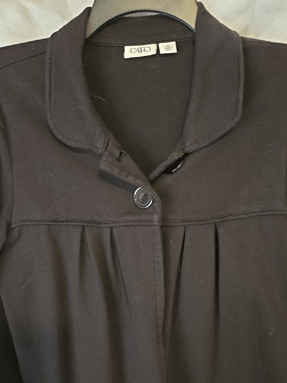 Cato Black Ruffled Sleeve Single-Button Jacket - Picture 2 of 6
